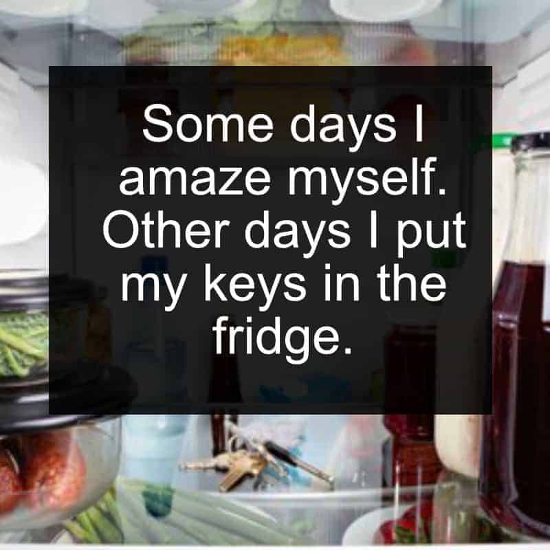 Some days I amaze myself. Other days I put my keys in the fridge.